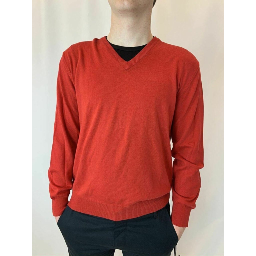 Yves Saint Laurent Pour Homme Red VNeck Sweater